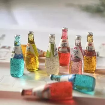 5 шт. 1:12 кукольных миниатюрных бутылок с фруктовыми напитками, аксессуары для кукольного дома, игрушки