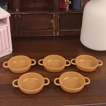 5 шт. 1/12 кукольный домик имитация суповой кастрюли модель кукольный домик миниатюрная кухня кухонная утварь украшения кукольные аксессуары для дома коричневый