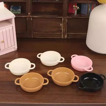 5 шт. 1/12 кукольный домик имитация суповой кастрюли модель кукольный домик миниатюрная кухня кухонная утварь украшения кукольные аксессуары для дома чёрный