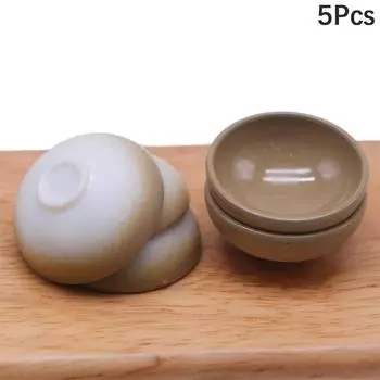 5 шт. 1:12 Миниатюрная миска для кукольного домика с фруктами, салатницей, суповой тарелкой, мини-столовые приборы, кухонная утварь, декор, игрушка, аксессуары для кукольного домика коричневый