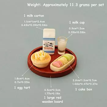 5 шт. 1:12 миниатюрных кукольных домиков, имитация молока, модель, яичный пирог, бисквит, набор украшений, декор своими руками, игрушка, сцена, тарелка для еды, аксессуары as the picture