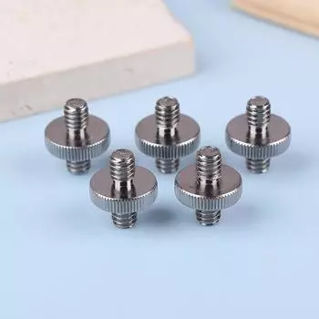 5 шт. 1/4 Мужской на 1/4 Мужской резьбовой металлический адаптер 1/4 дюйма Двойной Мужской винтовой адаптер для штатива Аксессуары для камеры серебряный