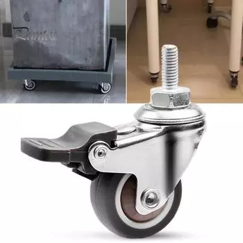 5 шт. 1,5 /2 поворотные ролики M8 x 15 мм с резьбовым стержнем колеса резиновые ролики бесшумные мебельные ролики замена для детской кровати стола полки 1.5inch A