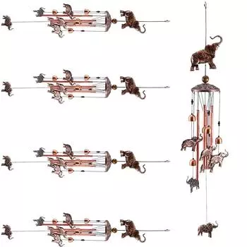 5 шт./1 шт. 35 дюймов садовые слоны ветряные колокольчики уличный декор подвесные ветряные колокольчики для подарков дома балкон фестиваль садовое украшение 1PCS