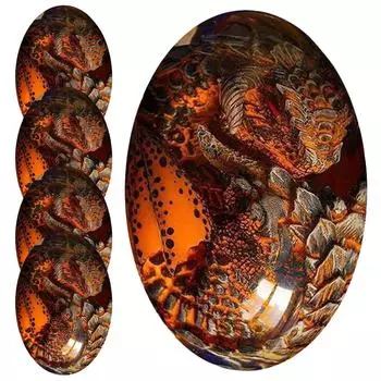 5 шт/1 шт Лава Дракон Яйцо Мечта Кристалл смола Прозрачный Изысканный Ручной Вылепленный Огненный Мешок Дракон Сувенир Настольные Украшения 1PCS