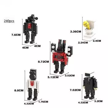 5 шт., 2023, 3D-спикер, детский блок, пластиковый игровой конструктор для подростков и детей, унитаз Skibidi
