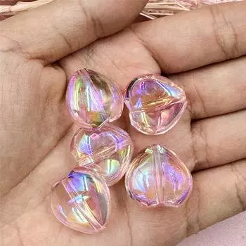 5 шт. 20*19 мм акриловые бусины персикового цвета для браслета, ожерелья, изготовления ювелирных изделий своими руками розовый