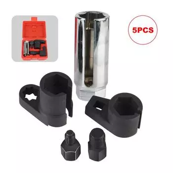 5 шт. 22 мм хром-ванадиевый инструмент для снятия смещения датчика кислорода M12 M18 набор торцевых ключей для датчика кислорода Cr-V S2 сталь 5pcs красный