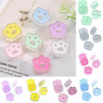 5 шт. 23*26 мм акриловые мультяшные капающие масла кошачьи лапы свободные бусины DIY ювелирные аксессуары фиолетовый