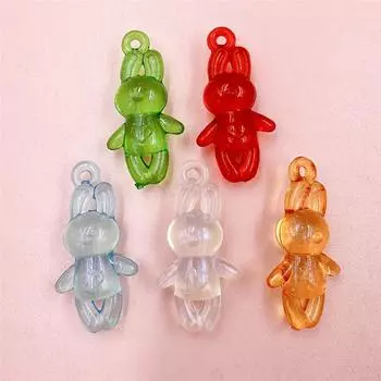 5 шт. 23*46,5 мм акриловые стоящие бусины кролика кулон модный материал ручной работы для производства ювелирных изделий синий