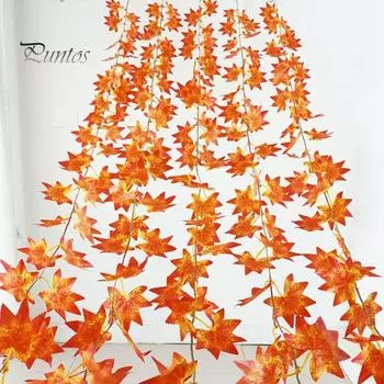 5 шт. 240 см искусственная гирлянда из кленовых листьев для дома, сада, дома, улицы, подвесные искусственные красные листья растений, виноградная лоза, украшение на Хэллоуин, осенний фестиваль урожая Small