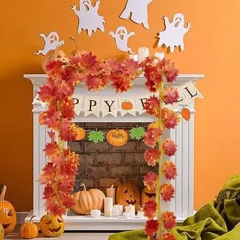 5 шт. 240 см искусственная гирлянда из кленовых листьев для дома, сада, дома, улицы, подвесные искусственные красные листья растений Small