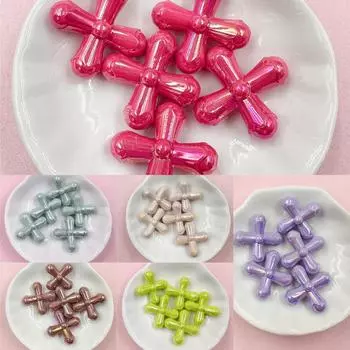 5 шт. 24,7*24,3 мм акрил аксессуары для бисера крест DIY ювелирные изделия кулон красочные бусины аксессуары ювелирные аксессуары about 24.7*24.3mm хаки