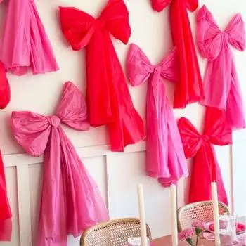 5 шт. 24-дюймовый большой пластиковый декоративный бант для упаковки подарков, годовщины, свадьбы, дня рождения, вечеринки, украшения белый