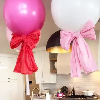 5 шт. 24-дюймовый большой пластиковый декоративный бант для упаковки подарков, годовщины, свадьбы, дня рождения, вечеринки, украшения чёрный