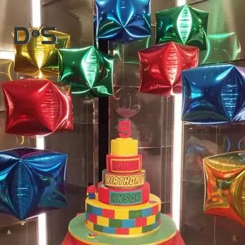 5 шт. 24-дюймовый цветной алюминиевый фольгированный воздушный шар взрывобезопасный полезный квадратный фольгированный воздушный шар для украшения фона вечеринки золотистый