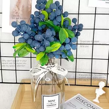 5 шт 24 см пенопластовые искусственные цветы калифорнийские ягоды черника фрукты маленькие искусственные цветы для дома декоративные вечеринки свадьбы синий декор 5pcs разноцветный