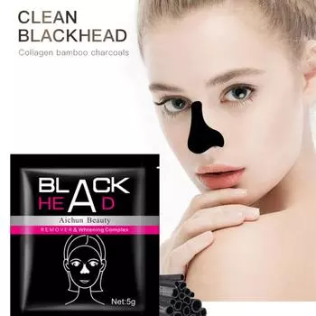 5 шт., 25 г, отрывной пластырь с активированным углем для очистки носа от черных точек и удаления темных кругов под глазами. 5Pcs чёрный
