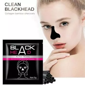 5 шт. 25 г пластырь для удаления угрей в носу, активированный уголь, пластырь для слезоточивого носа, чистящие патчи для удаления угрей 5Pcs чёрный