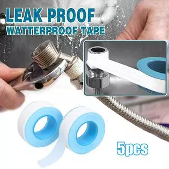 5 шт., 25 м/рулон, тефлоновая лента для водопроводных труб, безмасляный ремень, уплотнительная лента, фитинговая уплотнительная лента с резьбой, обустройство дома, практические инструменты, сантехника 5Pcs
