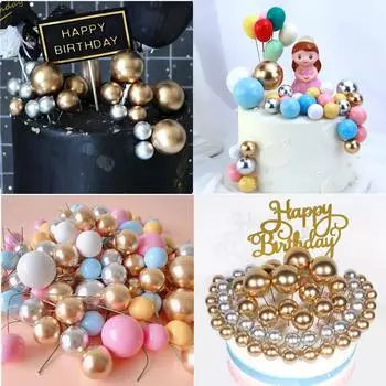 5 шт. 2/2,5/3/4 см круглое украшение для торта на день рождения, свадьбу, памятный торт, десерт, верхнее украшение, аксессуары 2.5cm white