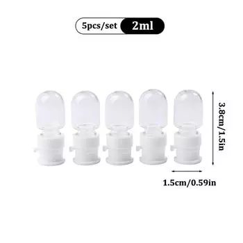 5 шт. 2/3/5/10 мл мини-бутылка многоразового использования прозрачная с крышкой пустая пробирка для образца порошок твердый флакон для хранения эфирного масла 2ML