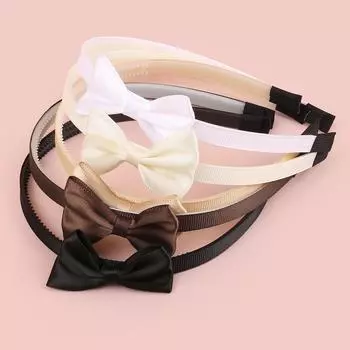 5 шт. 2,5-дюймовых атласных бантов для волос с повязкой на голову, пластиковые зубчики, резинки для волос, детские повязки на голову для девочек, набор детских аксессуаров для волос
