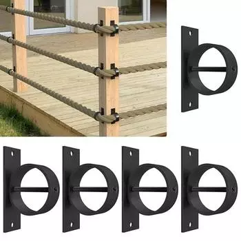 5 шт. 2-дюймовый наконечник каната с крестовым винтом, фиксирующий канат, опорный канат, колпачок каната, крышка каната, комплект для перил one size чёрный