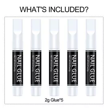 5 шт. 2 г клей для ногтей сильный клей для украшения ногтей дизайн ногтей стразы клей набор принадлежностей для ногтей для дизайна ногтей