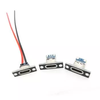 5 шт., 2-контактный, 4-контактный гнездовой разъем TYPE-C для зарядки 2, паяное соединение USB-C, микро-поясной кабель, разъем, адаптер с плоской вилкой для звуковой коробки 2pin