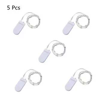 5 шт. 2 м 20 светодиодов Сказочные гирлянды Микро рисовая медная проволока Рождественская гирлянда Светодиодная Работает от батареек