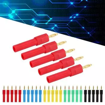 5 шт. 2 мм штекер банана на 4 мм гнездо адаптер зонда PA латунь J.20011 Red