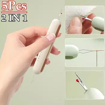 5 шт. 2 в 1 нитевдеватели швейные вспарыватели швейные инструменты для удаления стежков и нитевдеватели бытовые ручные швейные инструменты швейные принадлежности жёлтый