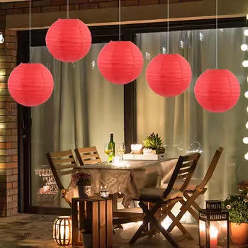 5 шт., 30 см, сделай сам, китайские круглые бумажные фонарики, традиционные для изготовления поделок оранжевый