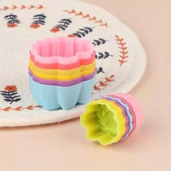 5 шт. 3/5 см Лотос силиконовая форма для кексов форма для выпечки кексов антипригарные и термостойкие многоразовые силиконовые формы для тортов