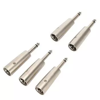 5 шт. 3-контактный XLR штекер на моно 6,35 мм 1/4 штекер аудио микрофонный адаптер разъем