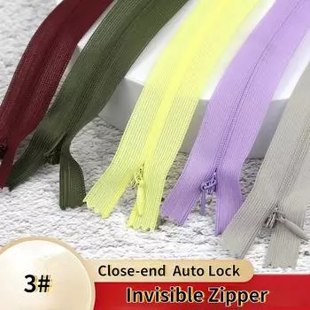 5 шт. 3 # невидимые молнии 40/50/60 см нейлоновые закрытые молнии женское платье подушки кружевные молнии DIY принадлежности для шитья одежды 40cm розовый