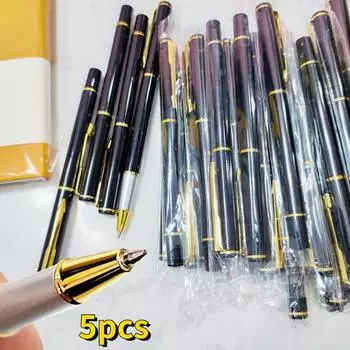 5 шт./3 шт./1 шт. металлическая ручка для подписи, яркий черный стальной стержень, черная гелевая ручка для офиса и офиса 1pcs