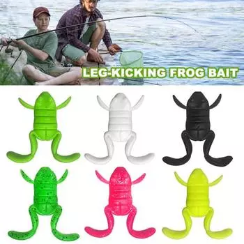 5 шт., 3 см/5 г, 4 см/10 г, мягкая приманка для лягушки, реалистичная TPE Topwater, искусственная приманка для лягушки, соленая пресноводная окунь, змееголовая форель, аксессуары для рыбалки 5g зелёный