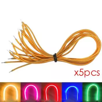 5 шт. 3 В COB светодиодная гибкая нить накаливания 38 мм, 60 мм, 95 мм, 80 мм, 130 мм, 145 мм, 185 мм, 260 мм, 300 мм, лампы Эдисона, детали лампы, светодиодные украшения 40mm 5pcs зелёный