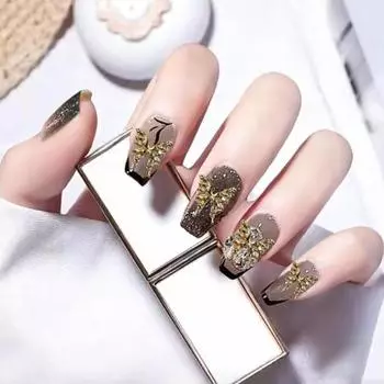 5 шт., 3D-подвески для дизайна ногтей, элегантные, роскошные, сладкие, твердые, DIY, сплав, маленькие бабочки, форма банта, украшения для ногтей, аксессуары для ногтей