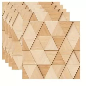 5 шт. 3D ретро-деревянные самоклеящиеся наклейки на стену, отклеивающиеся и приклеивающиеся виниловые пенопластовые водонепроницаемые и стойкие к пятнам настенные панели для кухни, спальни, домашнего декора 5pcs