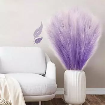 5 шт. 45 см/17,71 дюйма шелковый бохо искусственный цветок искусственные цветы пампасная трава тростник букет для свадебной вечеринки украшение дома 5 Pcs красный