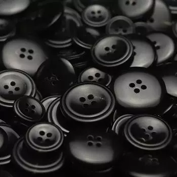 5 шт. 4-х люверсных смоляных пуговиц Простые пуговицы для мужских костюмов и одежды Универсальные мужские и женские пальто Пуговицы для куртки-ветровки 1 #[15mm GDL2214 #four-eye bright black]