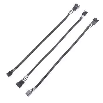 5 шт. 4-контактный ШИМ-адаптер для подключения вентилятора процессора, удлинитель для вентилятора компьютера, сменный кабель питания, аксессуары 24Awg чёрный