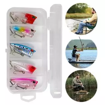 5 шт. 4 см 3,2 г приманка для ловли на поверхностную воду с крючками, жесткая приманка для ловли воблера на окуня, форели, щуки, аксессуары для ловли