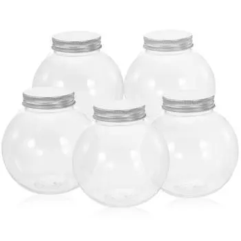 5 шт. 500 мл Рождественская банка для конфет в форме шара, конфет, печенья, закусок, шоколада, упаковка, бутылка, контейнер, новогоднее украшение 10.5X10X10CM красный