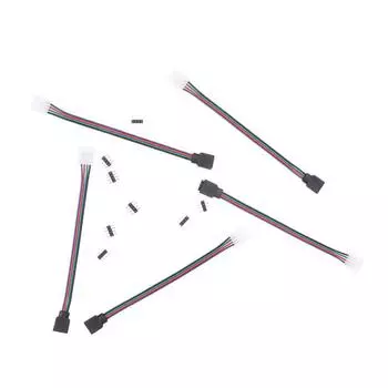 5 шт. 5050 светодиодная лента RGB разъем 4-контактный проводник для контроллера перемычка без пайки зажим на адаптере питания