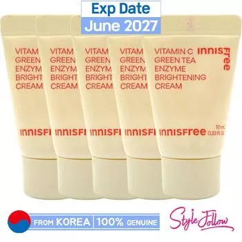 5 шт/50 мл_[INNISFREE] Крем для осветления кожи с витамином С и ферментами зеленого чая 10 мл (Образец) 10ml X 5pcs (50ml)