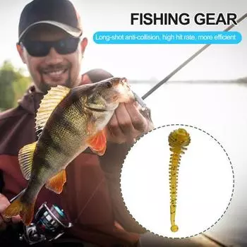 5 шт. 5,5 см/0,9 г мягкая приманка в виде головастика многосекционная цветная искусственная рыболовная приманка из термопластичной резины для соленой воды зелёный